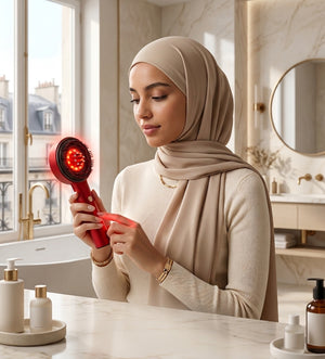 Peigne Masseur Cuir Chevelu Électrique — Vibration & Lumière Apaisante