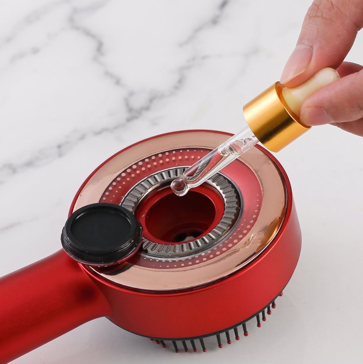 Peigne Masseur Cuir Chevelu Électrique — Vibration & Lumière Apaisante